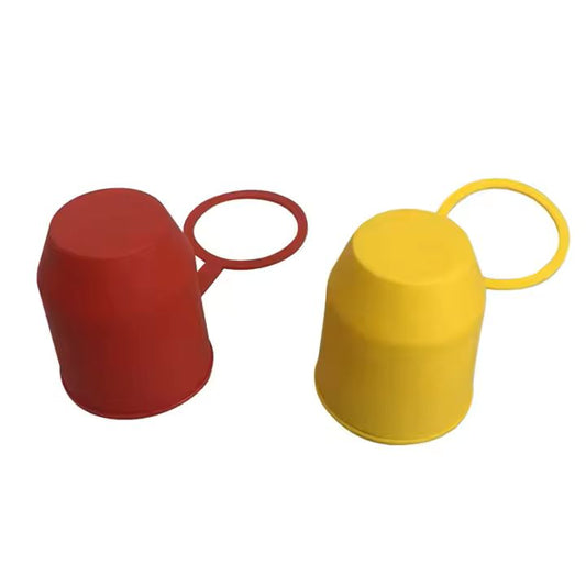 Trekhaakdop met bevestigingsring rood/geel